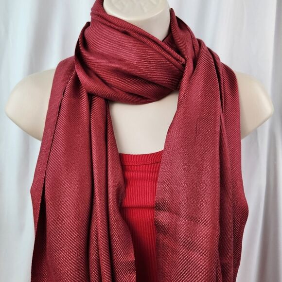 💜Vintage Burgundy Lightweight Pashmina Wrap/Shawl/Scarf - Picture 1 of 7